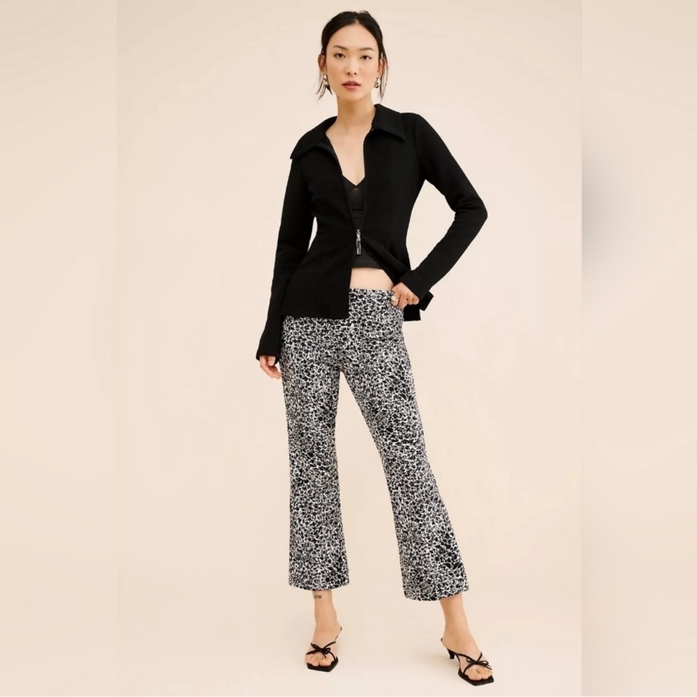 Anthropologie The Margot Flare Pants Women’s XS Crop Pull on  Soft Stretch C5